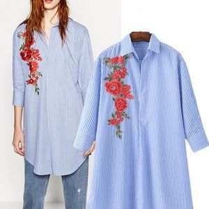 Zara rose appliqué tunic dress